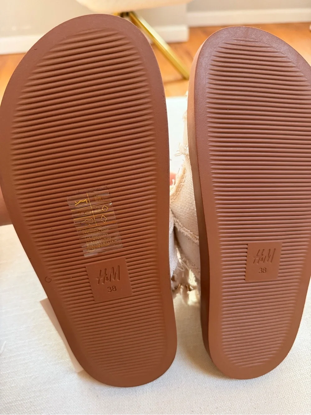 H&M Cotton Twill Sandals NWT